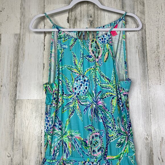 Lilly Pulitzer Gianni Skort Romper Bermuda Blue Turtle Sz Small Resort Vacation - Picture 6 of 17